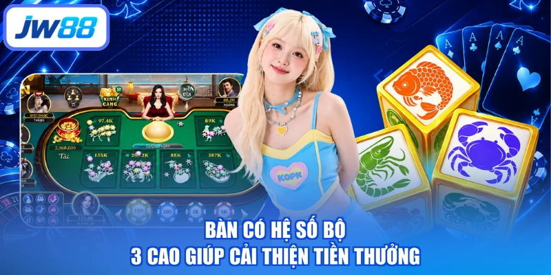 Bàn có hệ số bộ 3 cao giúp cải thiện tiền thưởng