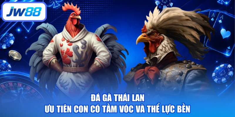 Đá gà Thái Lan ưu tiên con có tầm vóc và thể lực bền