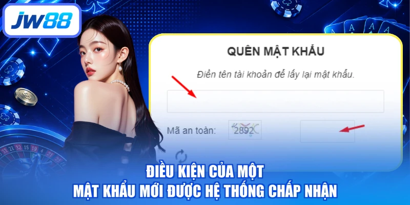 Điều kiện của một mật khẩu mới được hệ thống chấp nhận
