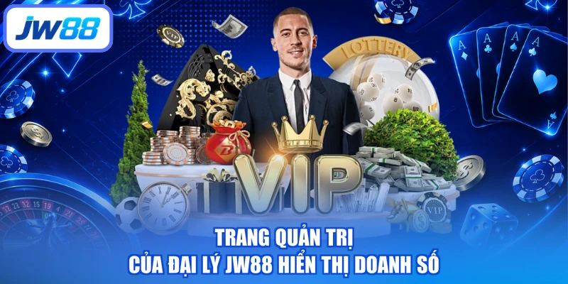 Trang quản trị của đại lý JW88 hiển thị doanh số